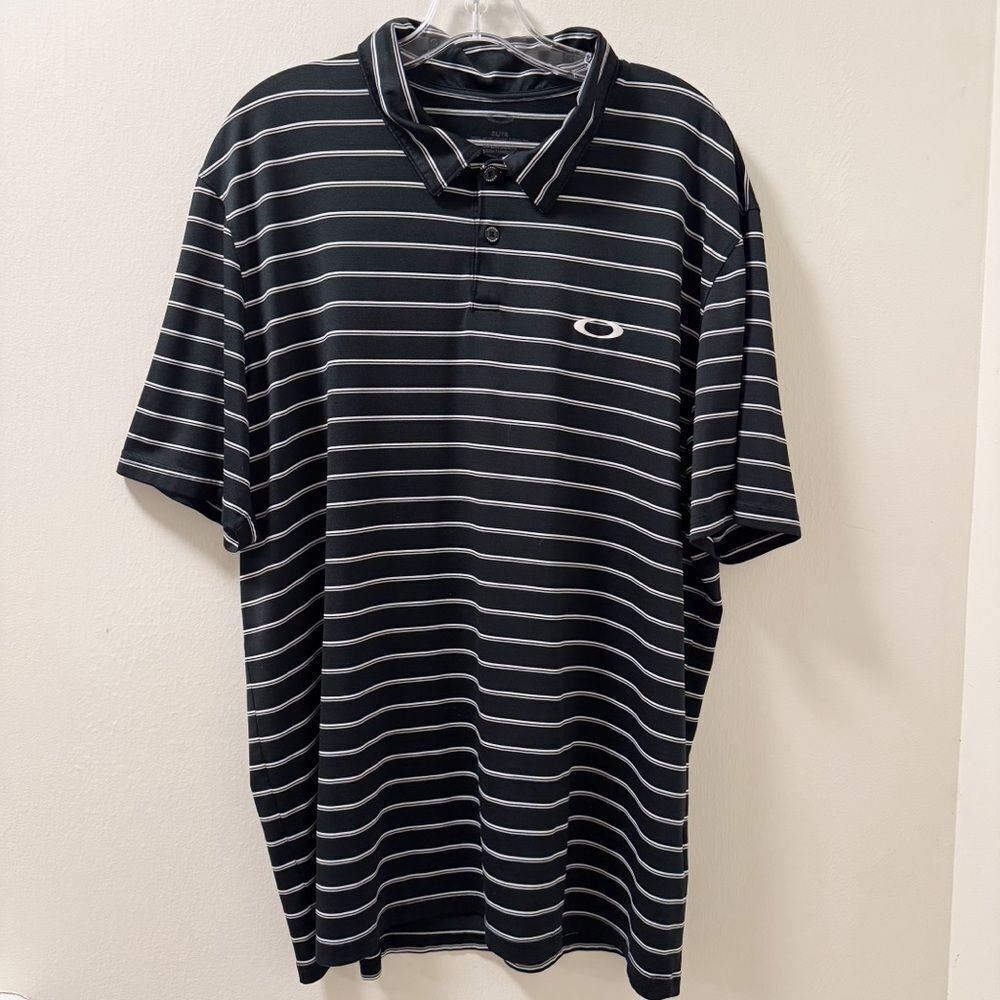 Oakley Striped Golf Polo Shirt - Size XL